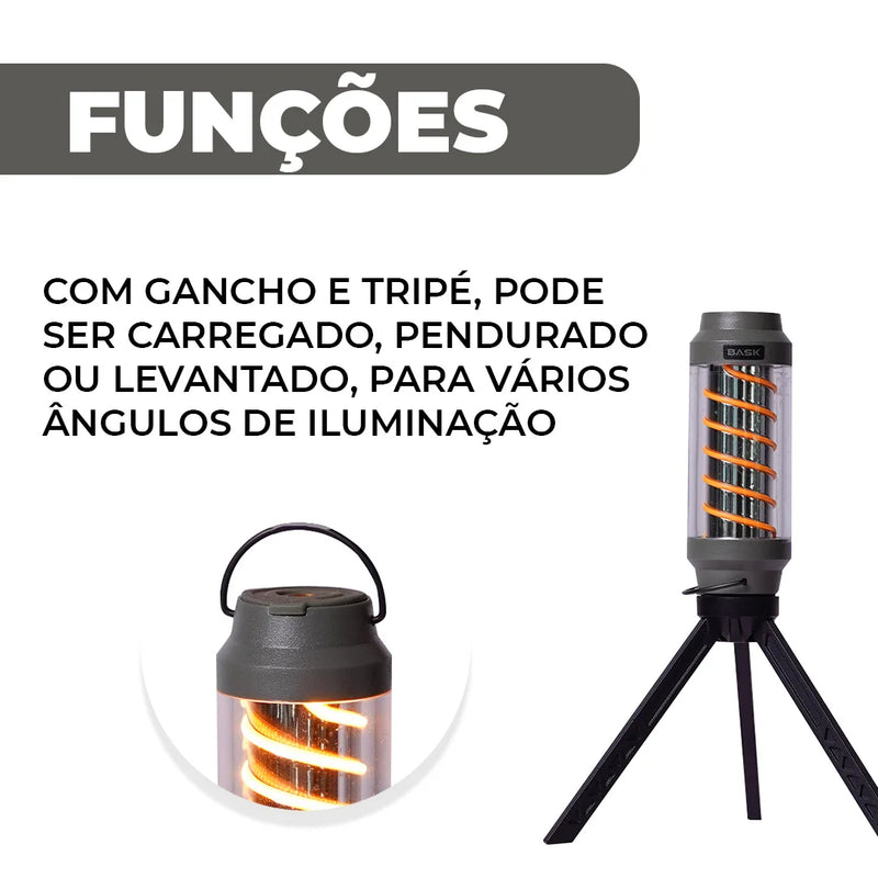 Luminária Portátil Multifuncional para Aventuras