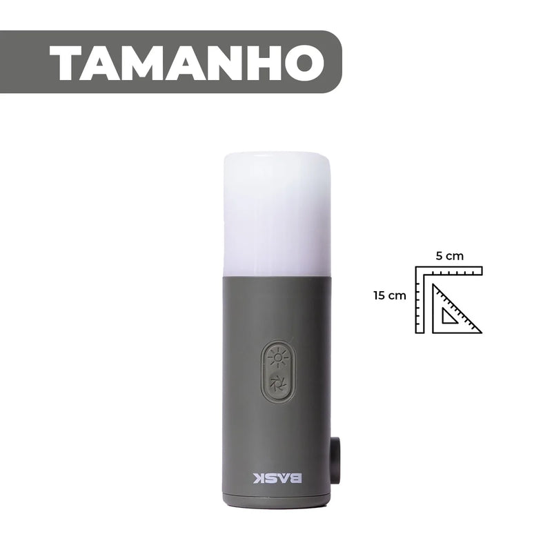 Bomba de Ar Automática e Lanterna 2 em 1 da BASK - Portátil